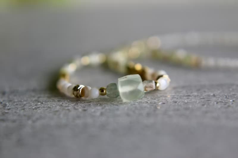 手鍊 葡萄石 岫玉 - 慢慢發芽 -