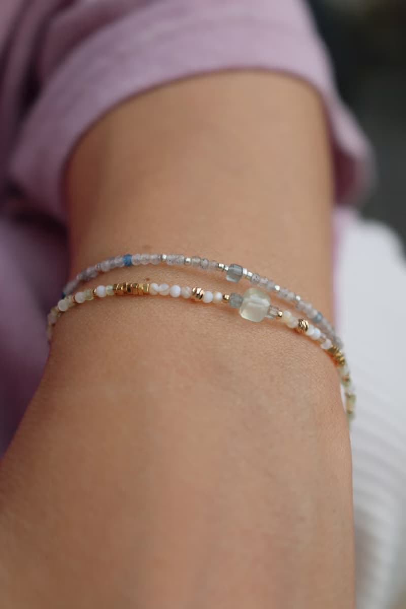 手鍊 葡萄石 岫玉 - 慢慢發芽 -