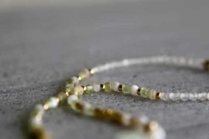 手鍊 葡萄石 岫玉 - 慢慢發芽 -