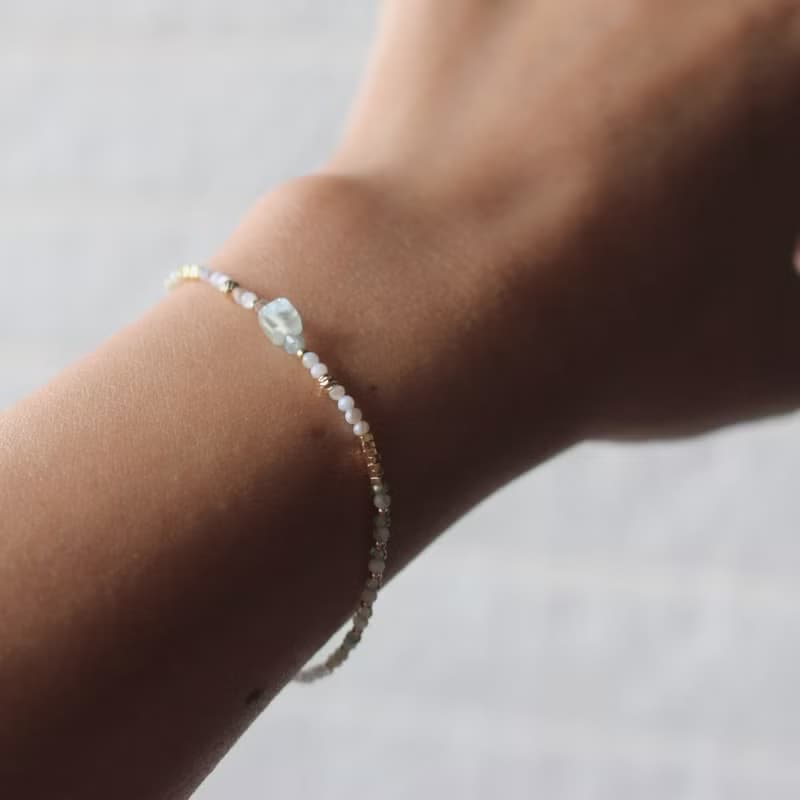 手鍊 葡萄石 岫玉 - 慢慢發芽 -