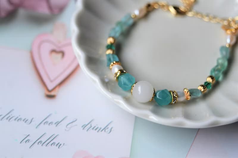 湖畔的謬思女神 - 黃銅珍珠半寶石母乳飾品親子款手鍊