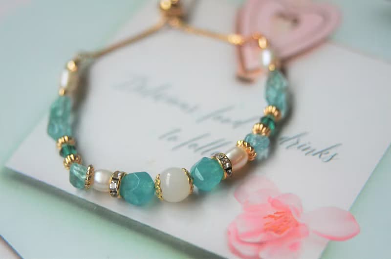 湖畔的謬思女神 - 黃銅珍珠半寶石母乳飾品親子款手鍊