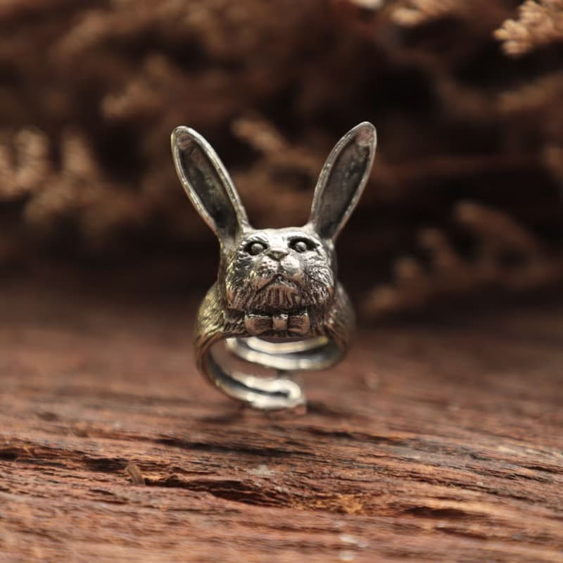 貓兔造型戒指 - 純銀925 - 可愛動物風 - 男女皆宜飾品