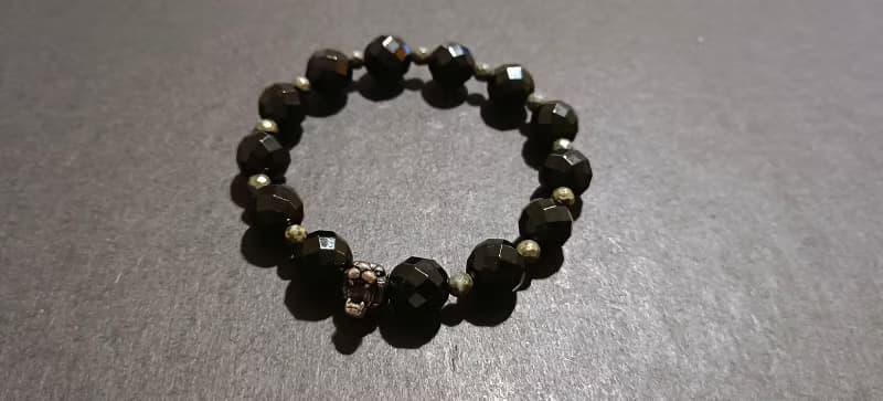 (天然石水晶手鍊)黑瑪瑙 X 黃鐵礦 X 虎頭手鍊