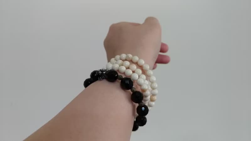 (天然石水晶手鍊)黑瑪瑙 X 黃鐵礦 X 虎頭手鍊