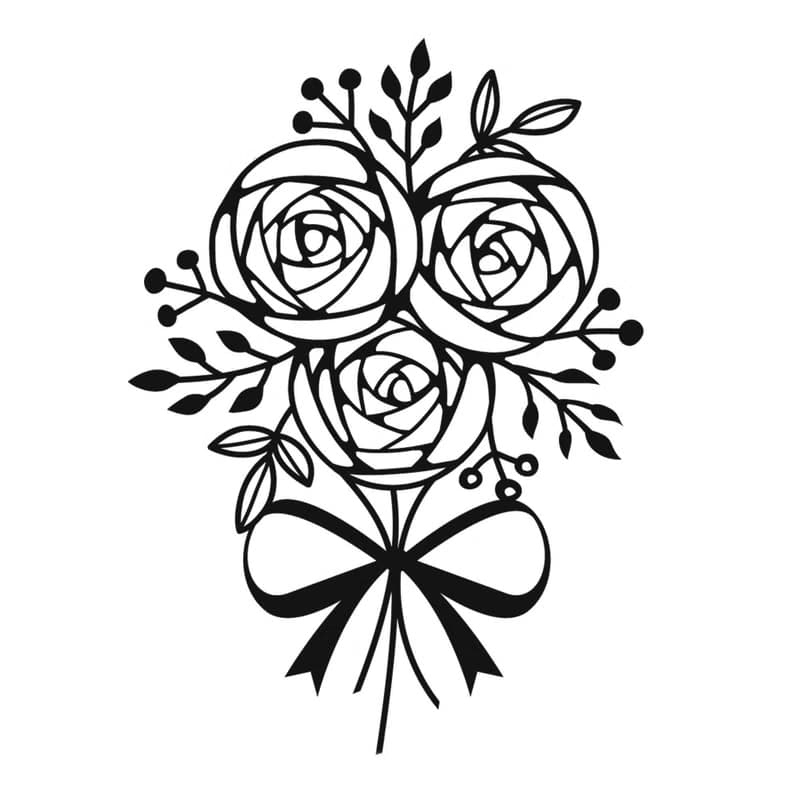 【數位】Bouquet svg, bouquet of flowers template, bouquet pdf, bouquet png, bouquet eps