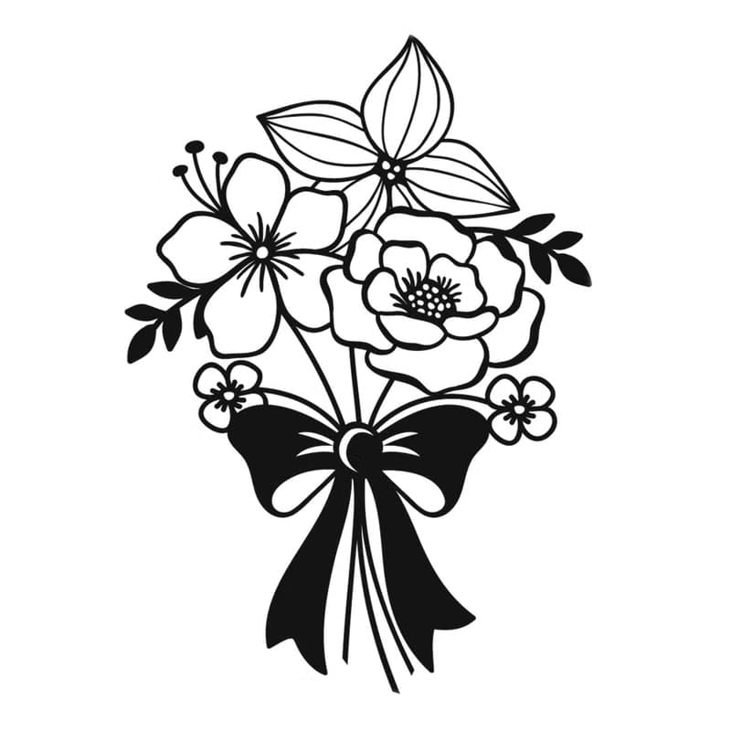 【數位】Bouquet svg, bouquet of flowers template, bouquet pdf, bouquet png, bouquet eps