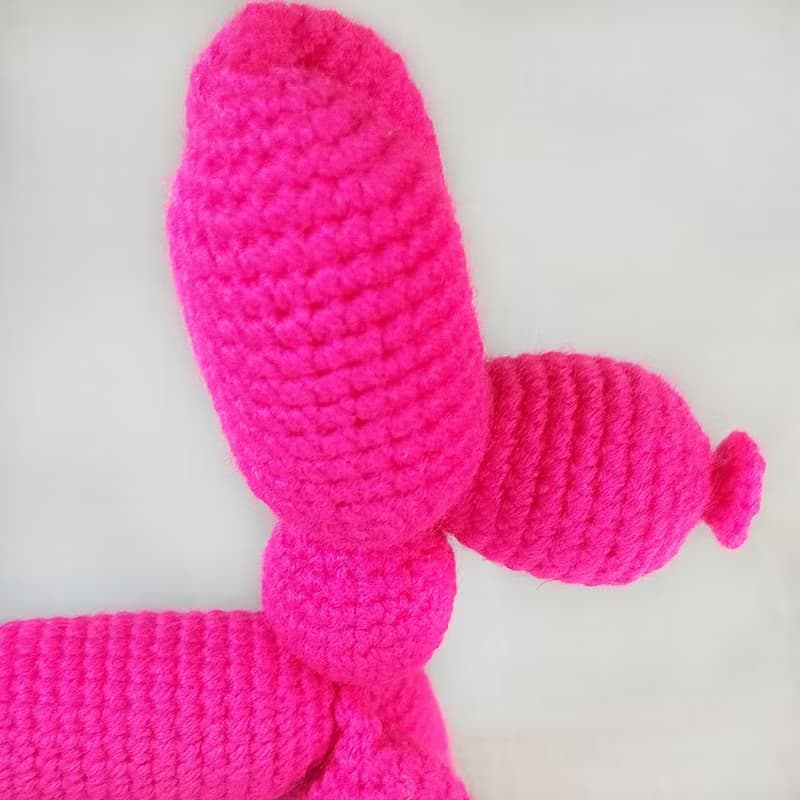 Balloon dog toy Stuffed animal toy Crochet barbie pink dog Hot pink