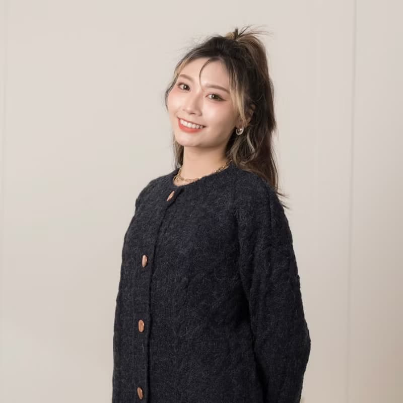 玫瑰金釦羊毛針織外套 四色