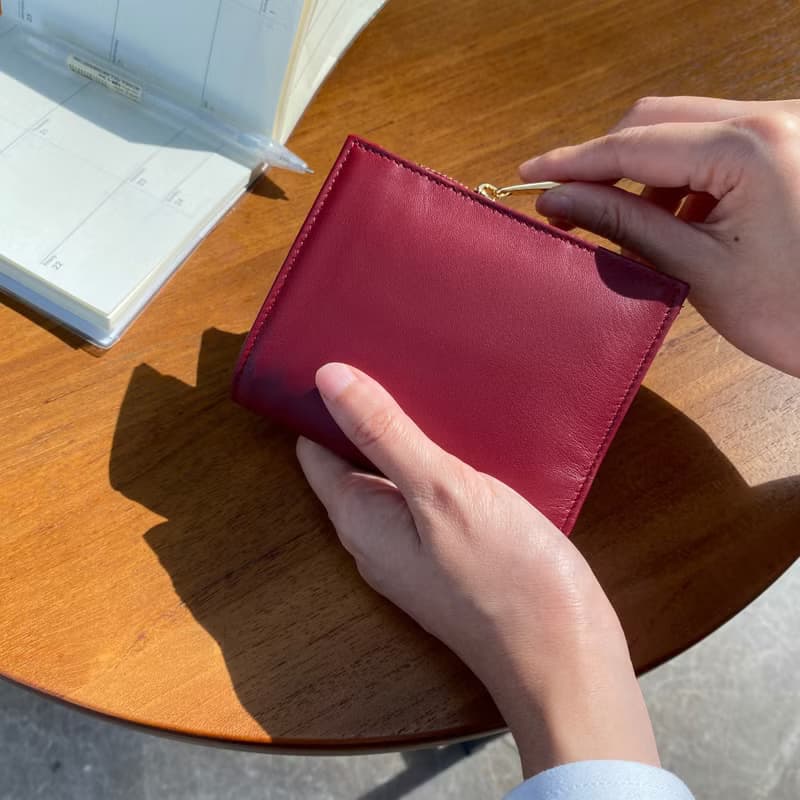 短夾包 真皮皮夾 Minimalist Slim Leather wallet - Red