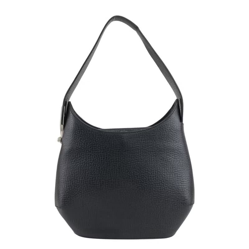 【 日本直送　名牌中古包 】LOEWE ロエベ ショルダーバッグ ブラック ロゴ レザー ワンショルダーバッグ vintage ヴィンテージ  8bpxps