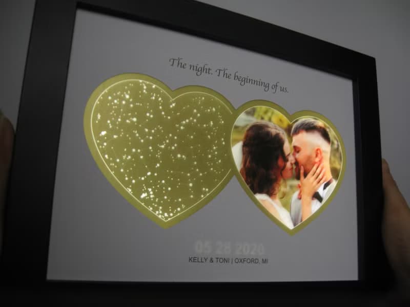 結婚週年和婚禮禮物 星空和照片小夜燈 創意裝飾畫燈箱  可調光