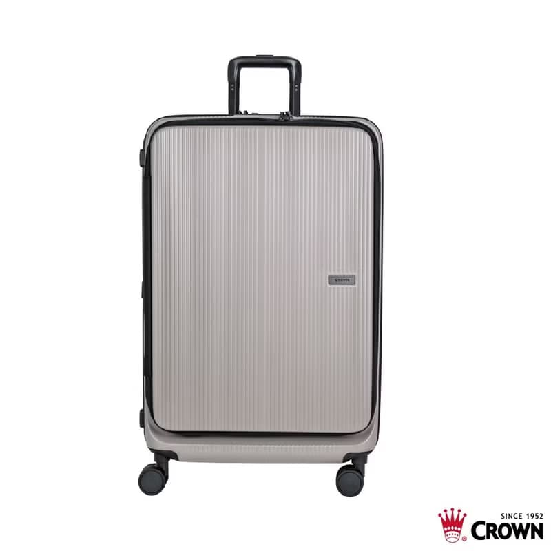 【CROWN】29吋 DOPPIO 前開框架拉桿箱 託運箱  霧面拿鐵咖啡