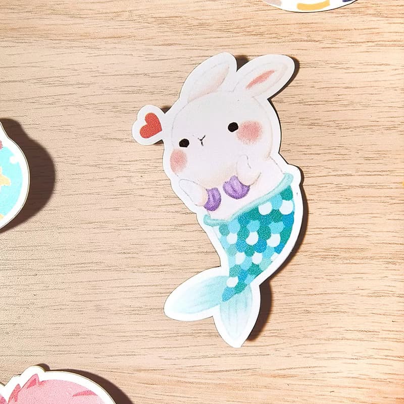 手繪插畫 霧面防水大貼紙 共六款