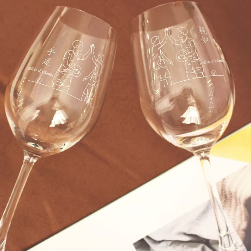 Minimalist簡單愛系列|定制親如手足紅酒對杯—文字雕刻