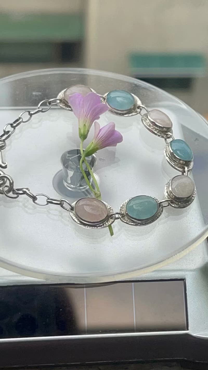 綠柱石家族純銀手鍊