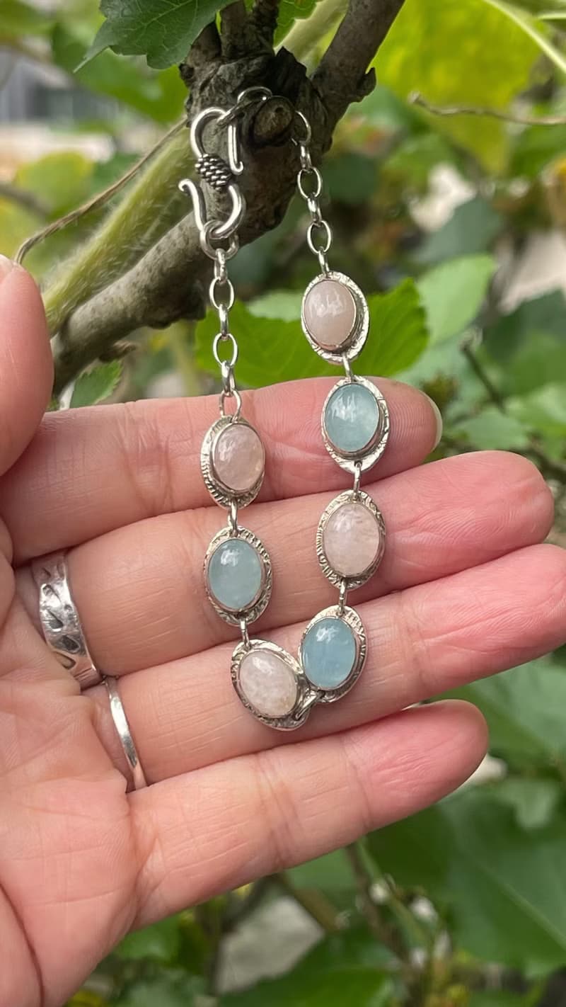 綠柱石家族純銀手鍊