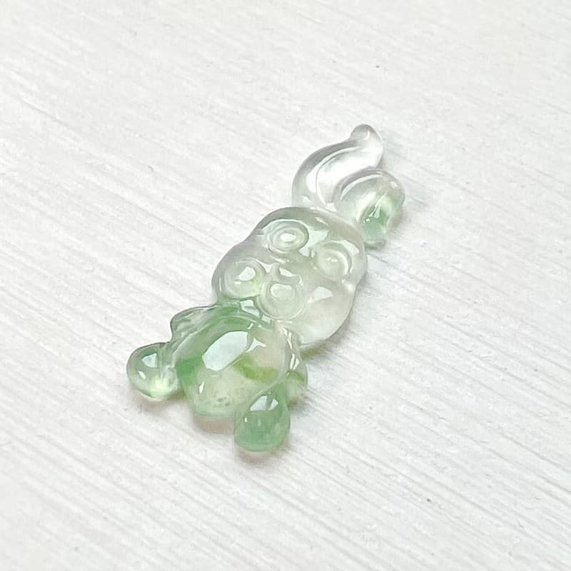 冰種飄綠花翡翠小兔子 | 天然緬甸A貨翡翠 | 送禮