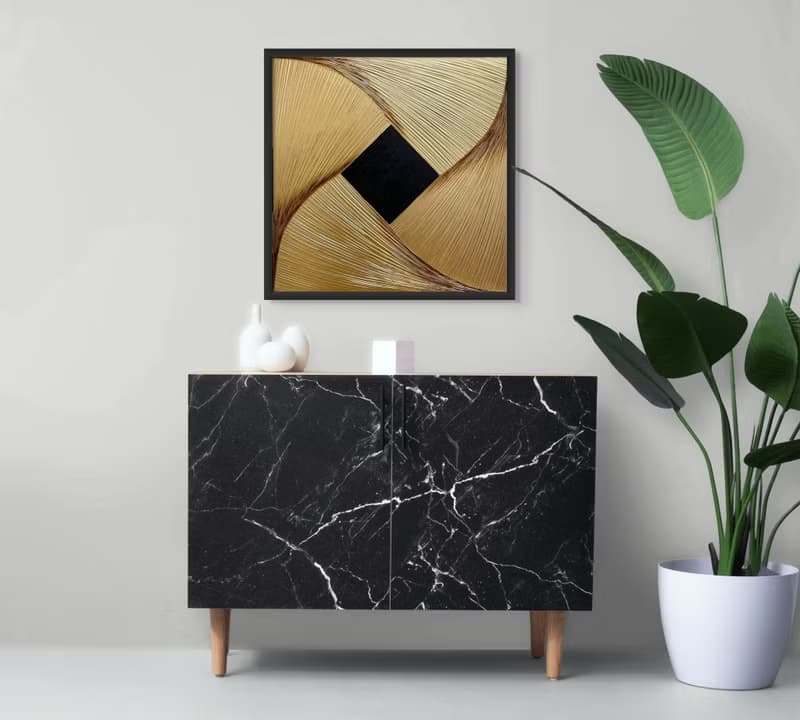 Abstract gold black oil painting on canvas painting Wall Ar for Living room