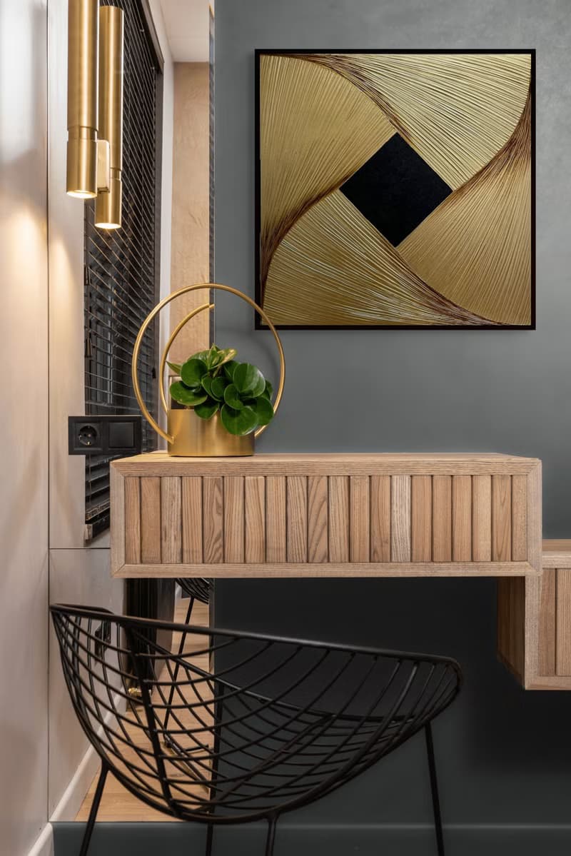 Abstract gold black oil painting on canvas painting Wall Ar for Living room
