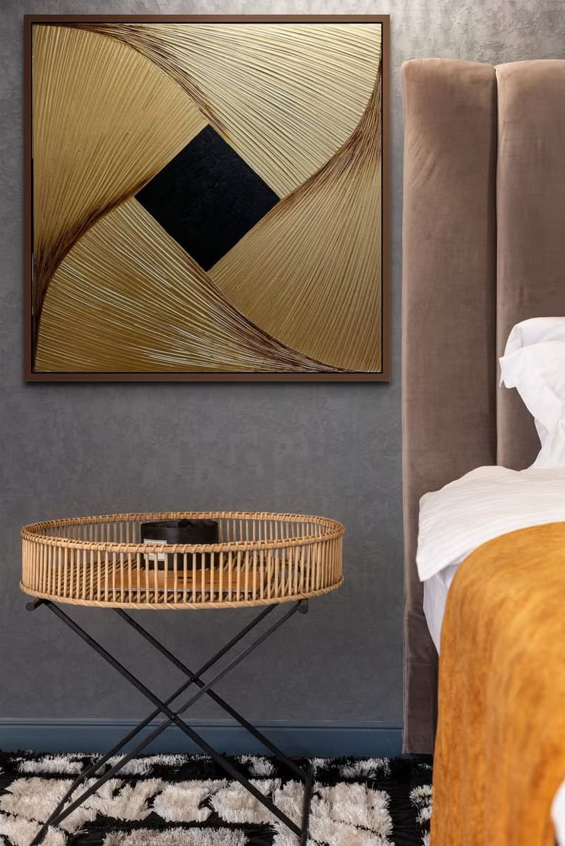 Abstract gold black oil painting on canvas painting Wall Ar for Living room