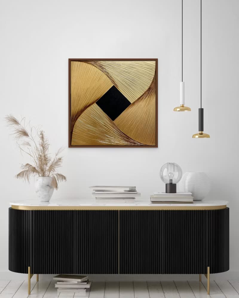 Abstract gold black oil painting on canvas painting Wall Ar for Living room