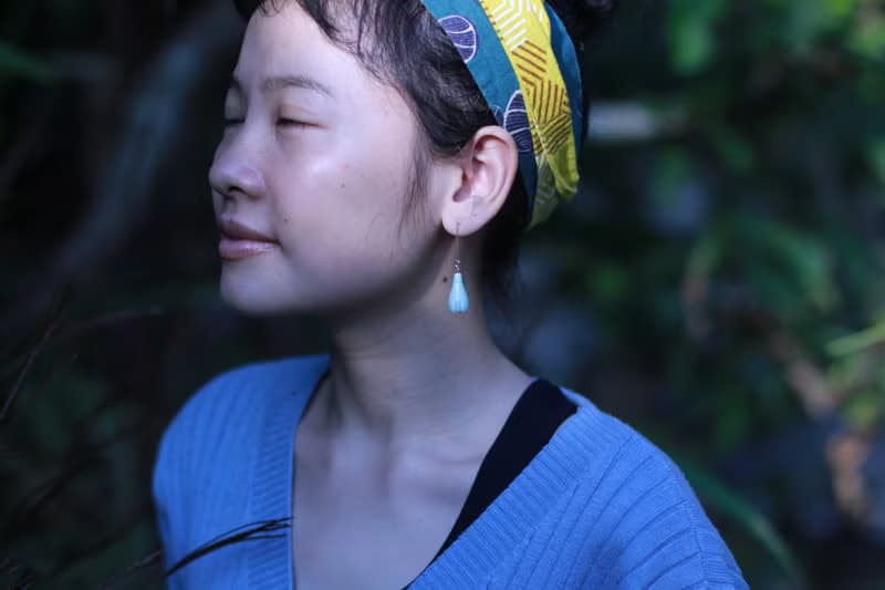 Goody Bag-透豆玉蘭花陶瓷捏花耳鉤