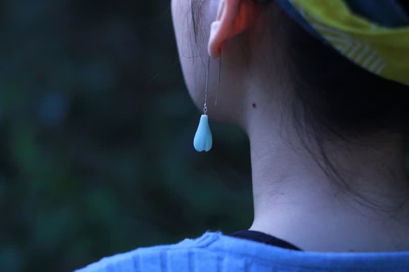 Goody Bag-透豆玉蘭花陶瓷捏花耳鉤