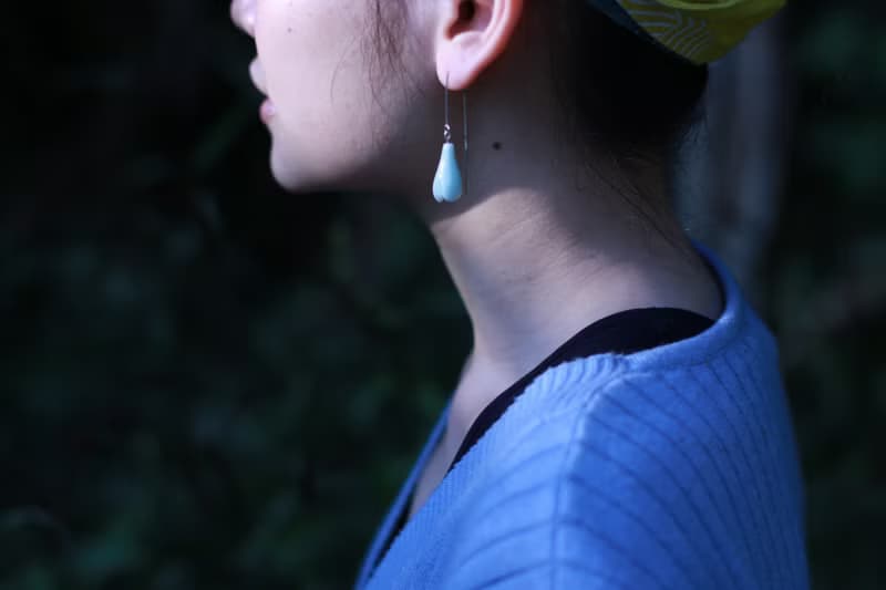 Goody Bag-透豆玉蘭花陶瓷捏花耳鉤