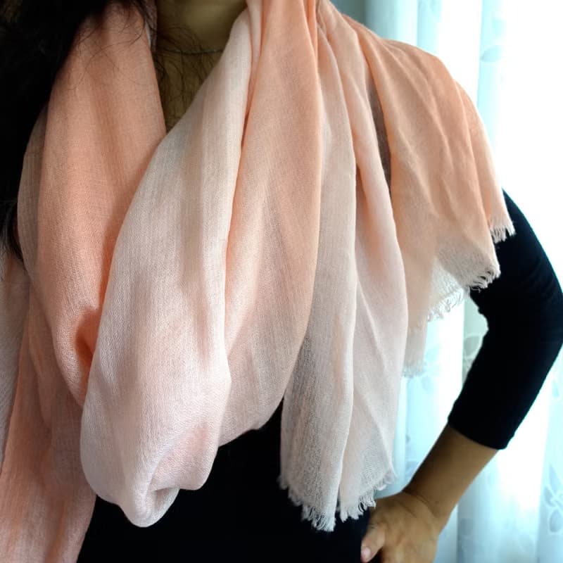 【溫柔堅定】100% Cashmere・鑽石織・手染漸層・精品級羊絨披肩