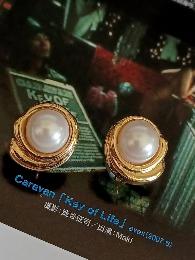 vintage jewelry  秀氣半球形珍珠夾式耳環