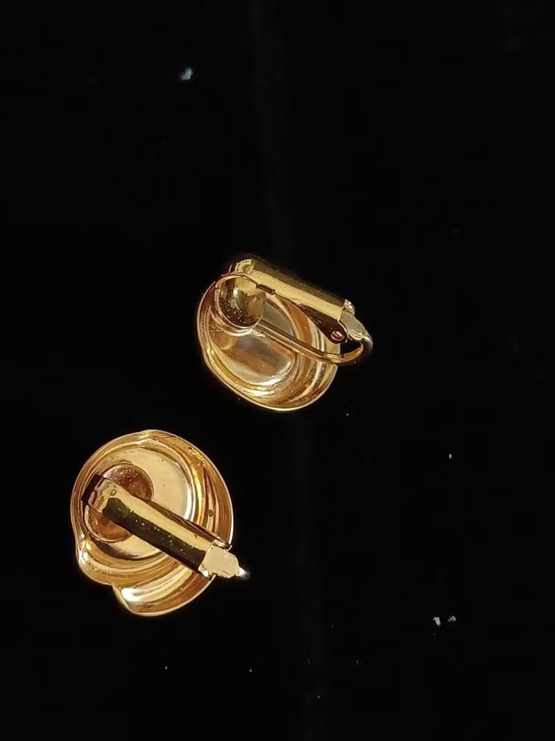 vintage jewelry  秀氣半球形珍珠夾式耳環