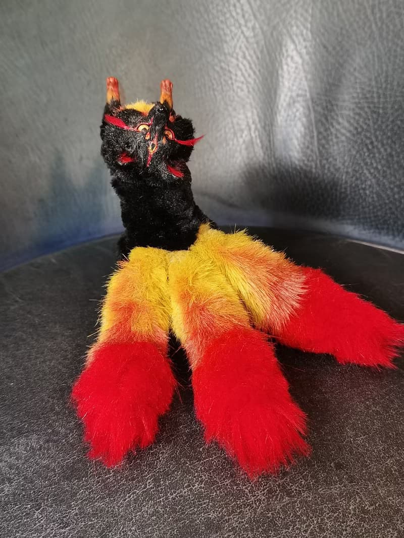 fire Fantasy Kitsune FOX 3 tails BJD art doll poseable