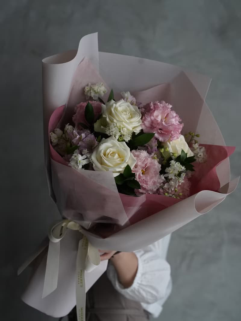 溫柔氣質粉色花束_鮮花