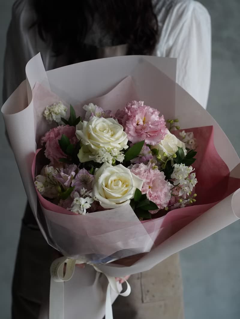 溫柔氣質粉色花束_鮮花