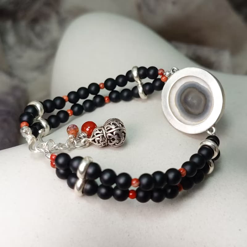 手鍊 天眼 瑪瑙 纏絲瑪瑙 磨砂黑瑪瑙 紅碧玉 925銀飾 飾品 首飾