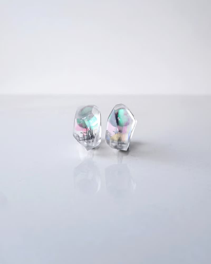 Frames earrings/crystals/Alice in wonderland_frost clear 7-b醫療鋼耳環 夾式耳環 耳夾