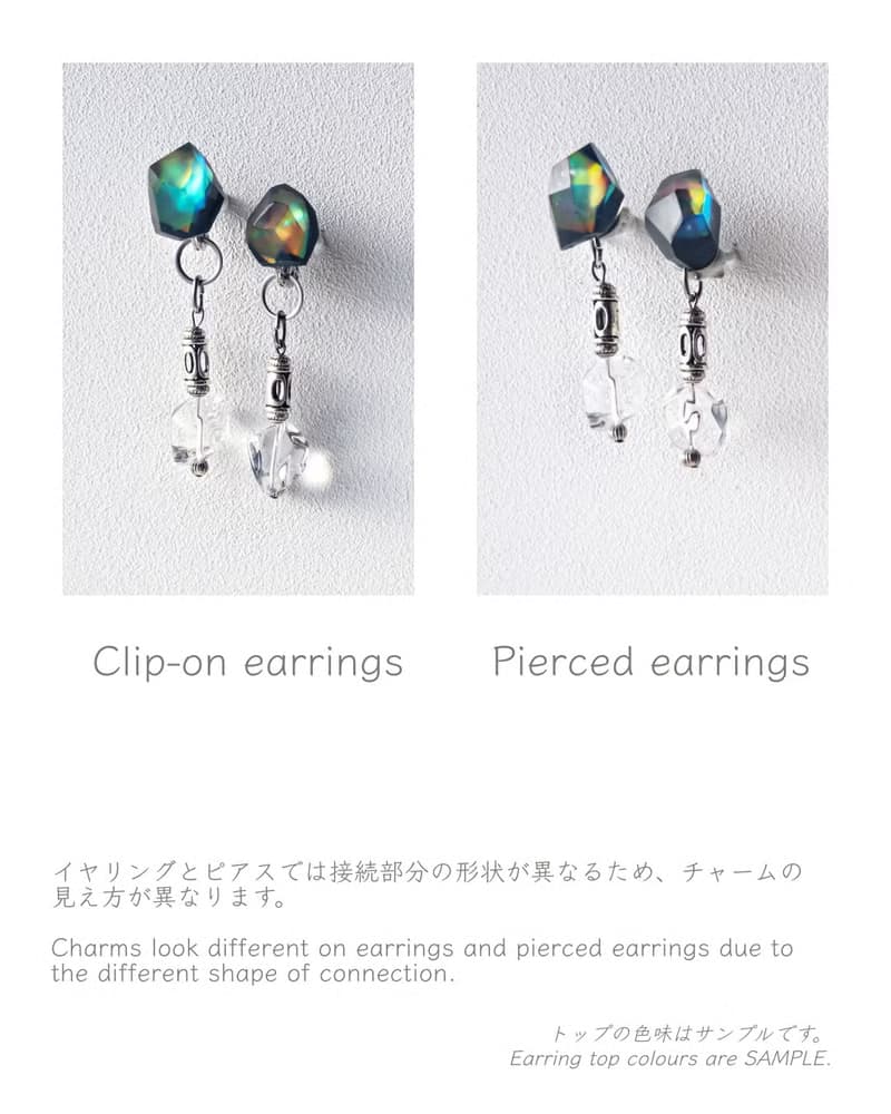 Frames earrings/crystals/Alice in wonderland_frost clear 7-b醫療鋼耳環 夾式耳環 耳夾