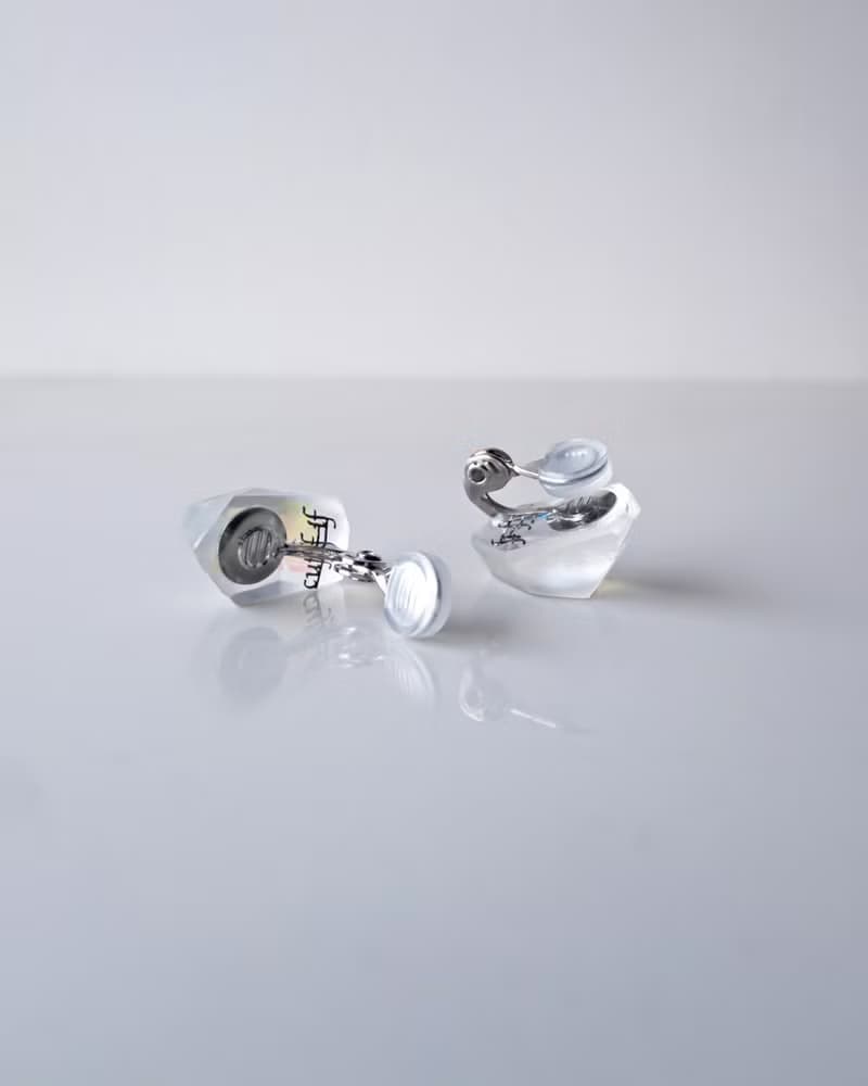 Frames earrings/crystals/Alice in wonderland_frost clear 7-b醫療鋼耳環 夾式耳環 耳夾