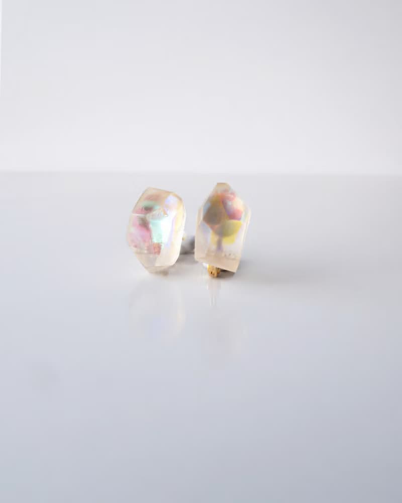 Frames earrings/crystals/Alice in wonderland_frost clear 7-b醫療鋼耳環 夾式耳環 耳夾