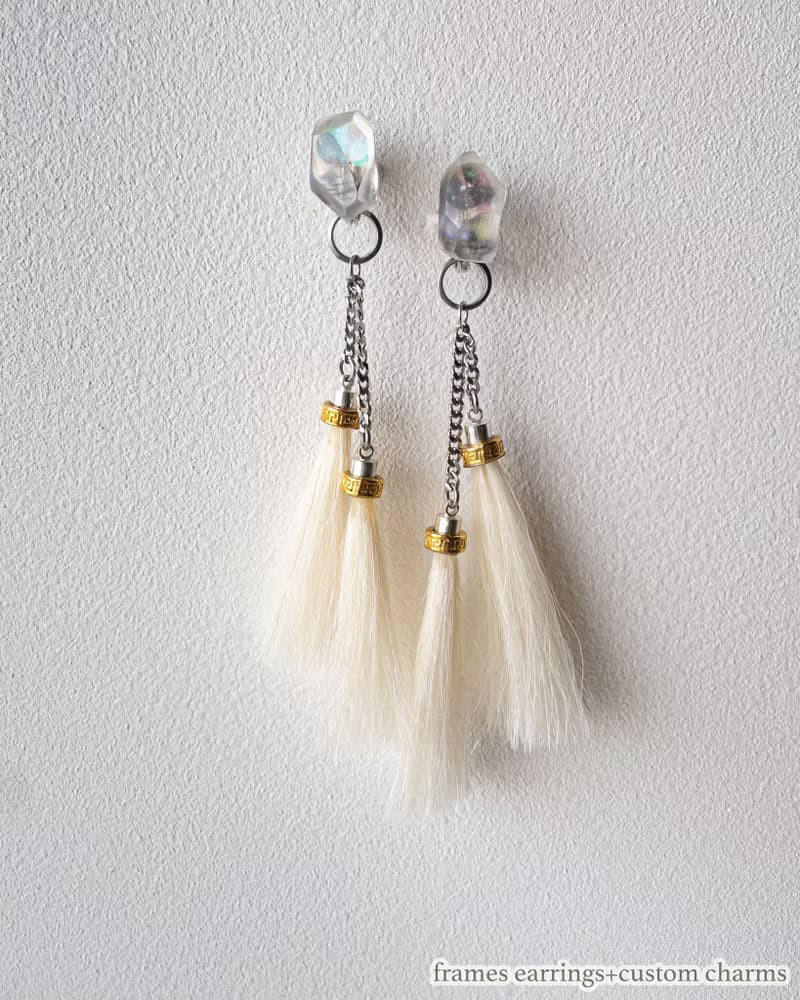 Frames earrings/crystals/Alice in wonderland_frost clear 7-b醫療鋼耳環 夾式耳環 耳夾