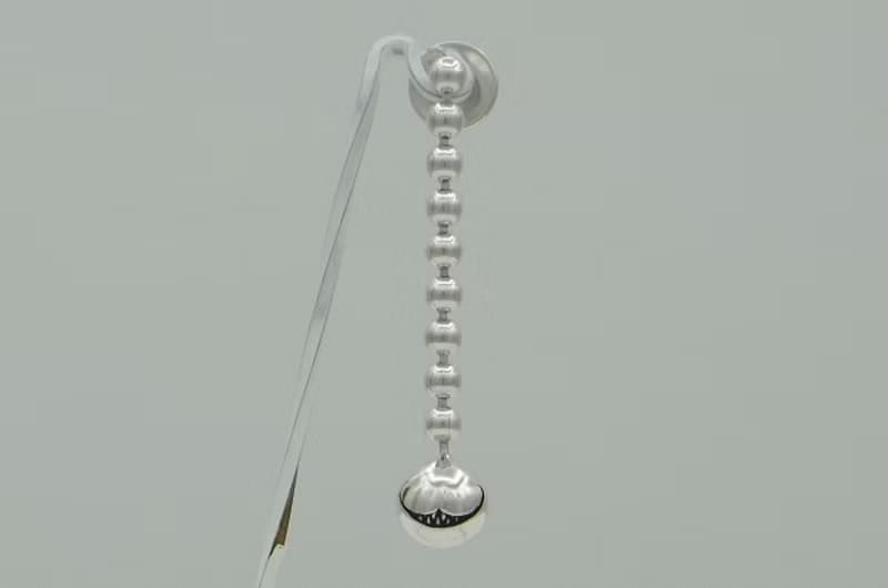 Cheshire Cat smile ball chain Pierce_1 (s_m-O.60) 貓 穿孔耳环 sterling silver earring