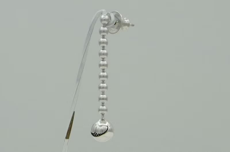 Cheshire Cat smile ball chain Pierce_1 (s_m-O.60) 貓 穿孔耳环 sterling silver earring