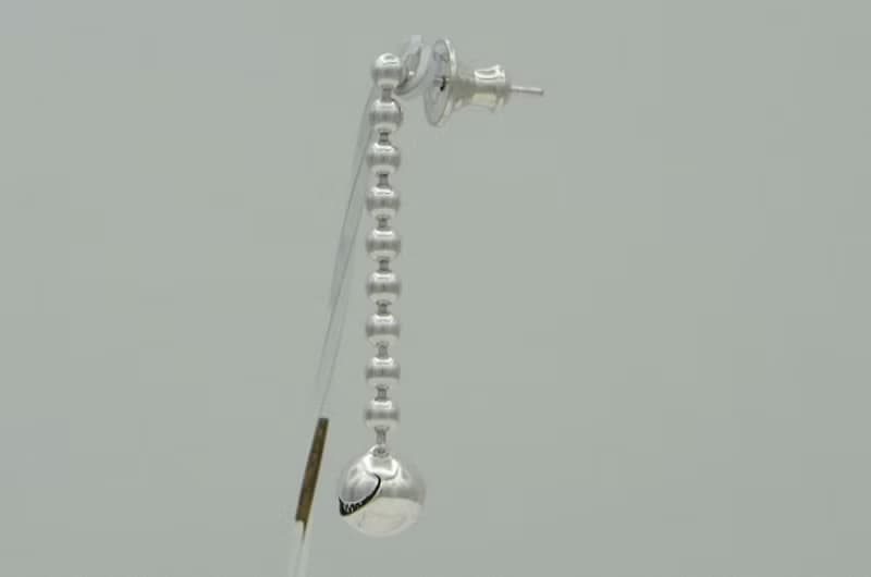 Cheshire Cat smile ball chain Pierce_1 (s_m-O.60) 貓 穿孔耳环 sterling silver earring