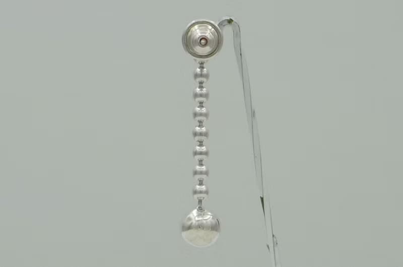Cheshire Cat smile ball chain Pierce_1 (s_m-O.60) 貓 穿孔耳环 sterling silver earring