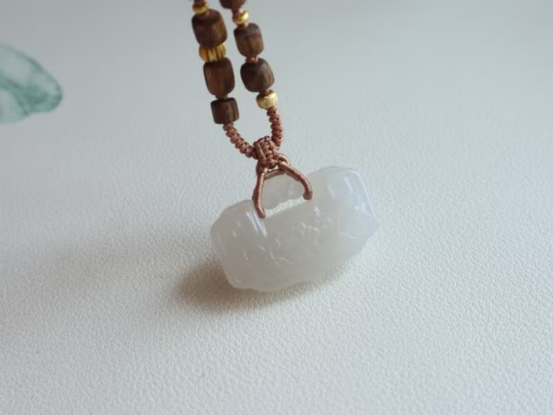 天然和田玉祥云平安鎖吊墜和田玉如意鎖項鏈冰底煙紫料玉質溫潤