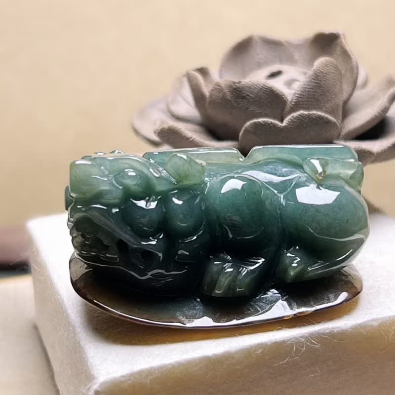 【招財神獸】雙色翡翠貔貅 | 天然緬甸玉A貨翡翠 | 送禮