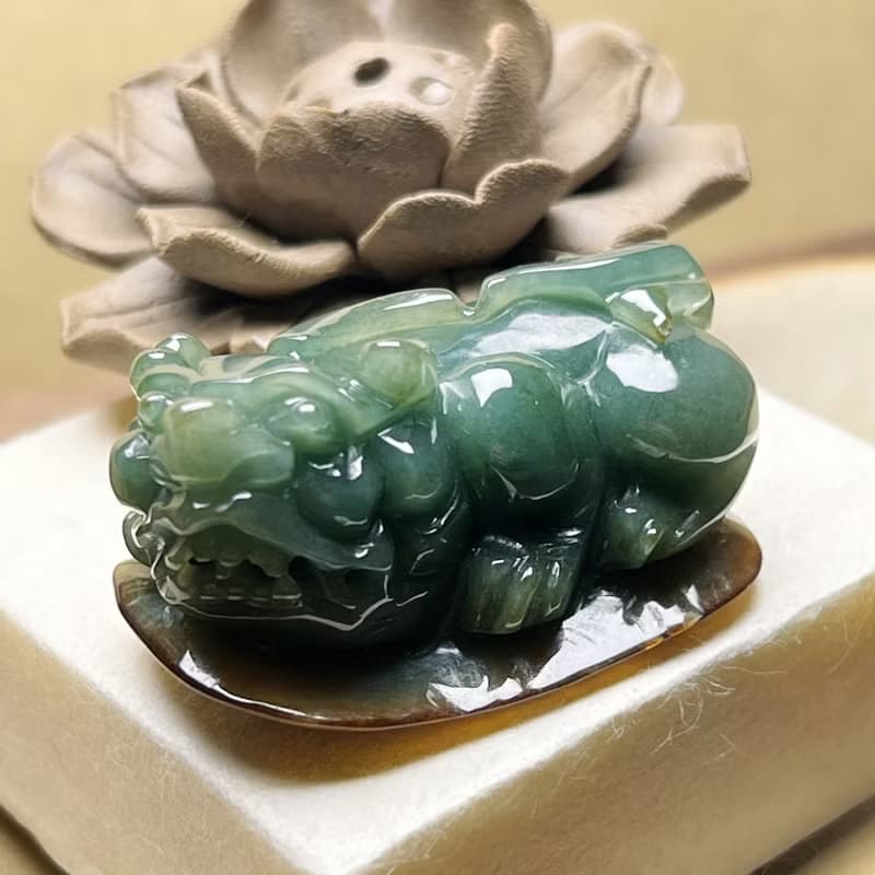 【招財神獸】雙色翡翠貔貅 | 天然緬甸玉A貨翡翠 | 送禮
