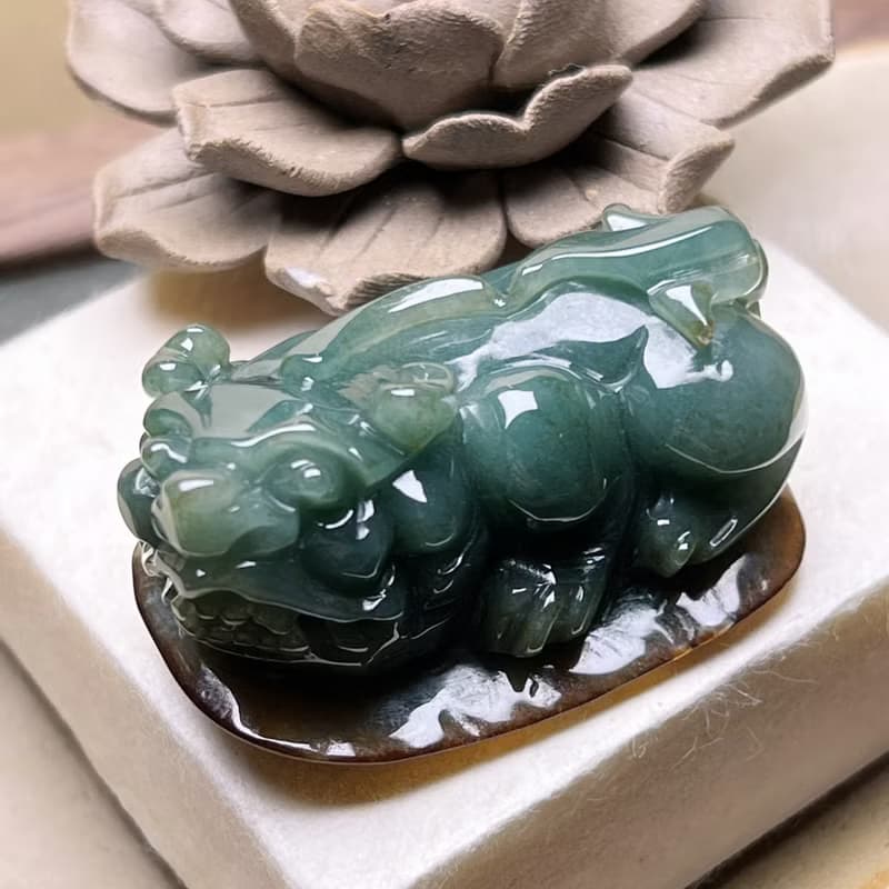 【招財神獸】雙色翡翠貔貅 | 天然緬甸玉A貨翡翠 | 送禮