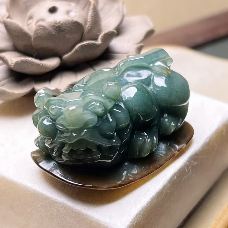 【招財神獸】雙色翡翠貔貅 | 天然緬甸玉A貨翡翠 | 送禮